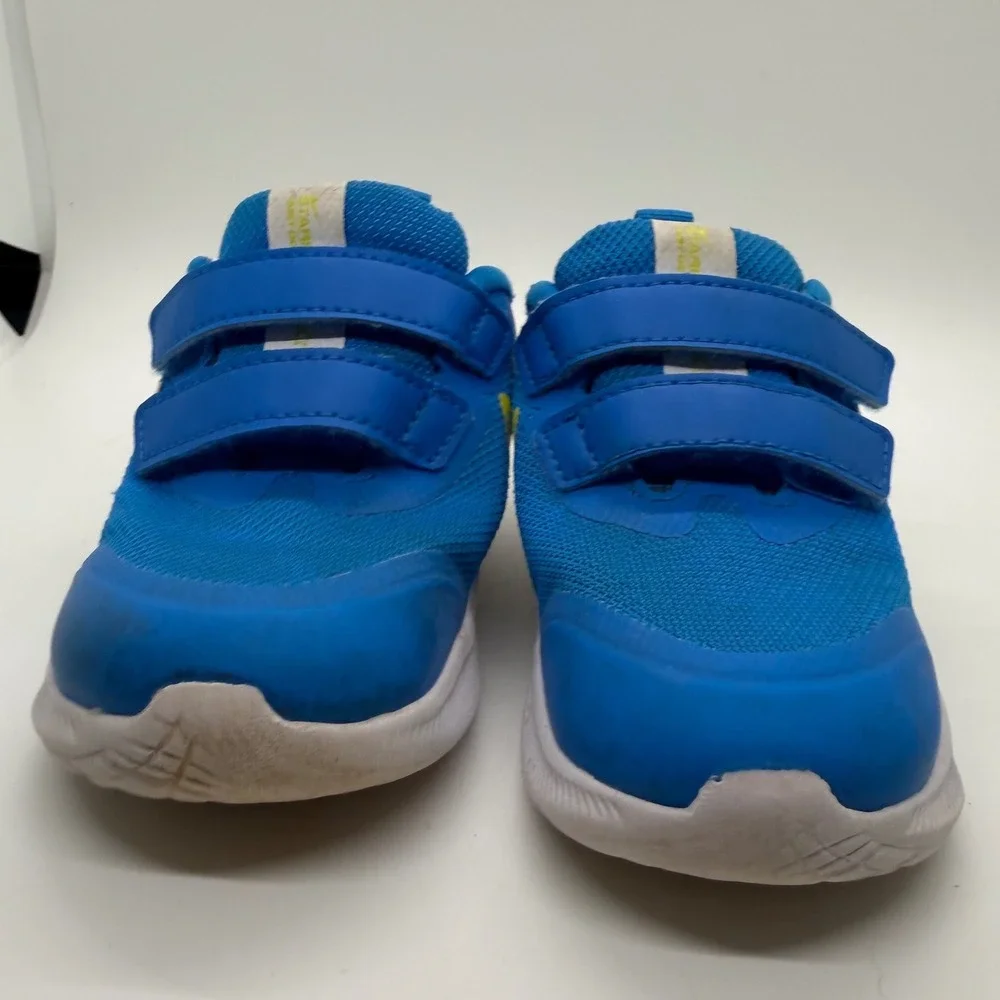 Nike Star Runner 2 Toddler Blue Yellow Hook Loop‎ Athletic Shoes Size 8C Sneaker
